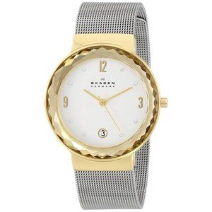 Skagen Women's Leonora Silver Dial Mesh Watch